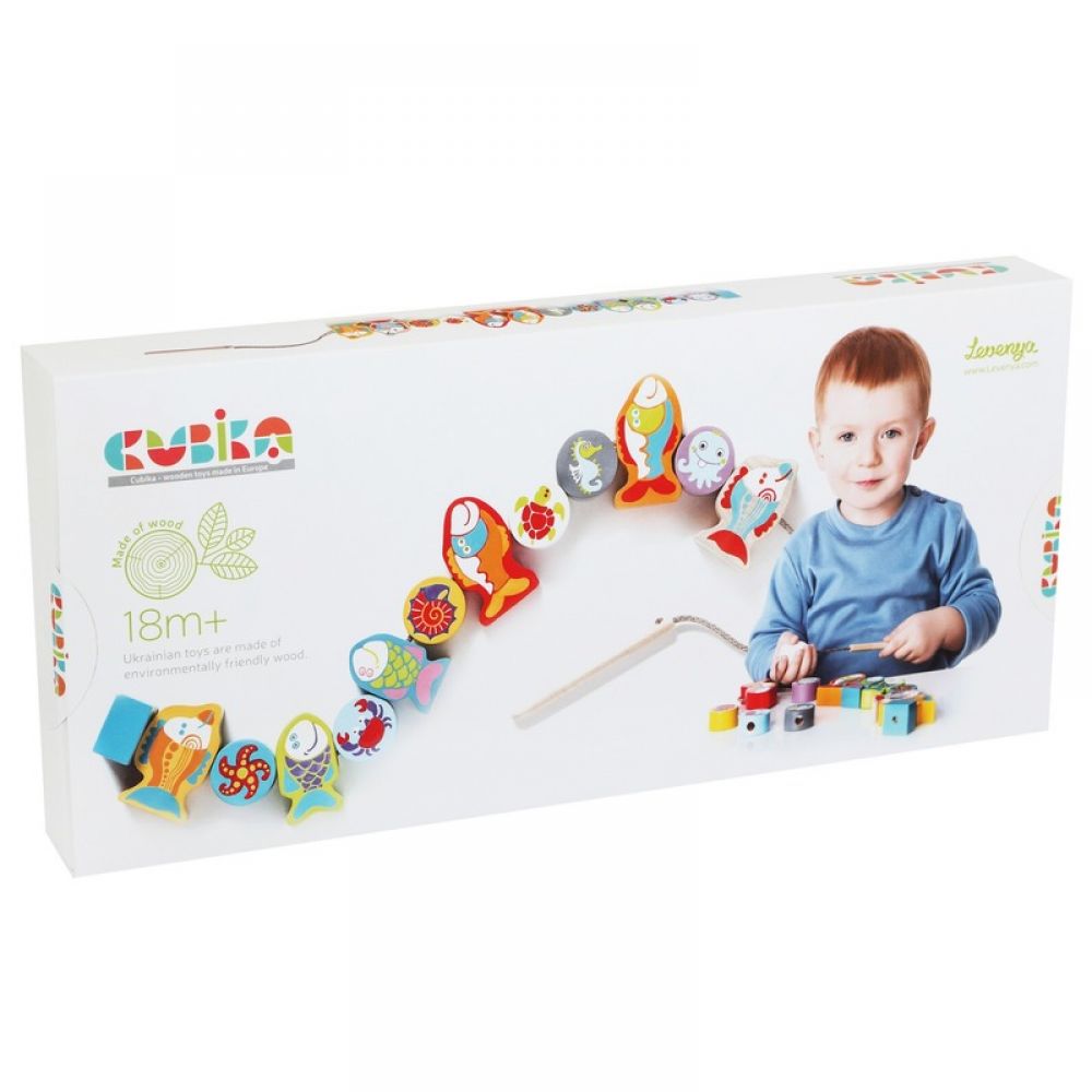 Wooden lacing game "Fishes"