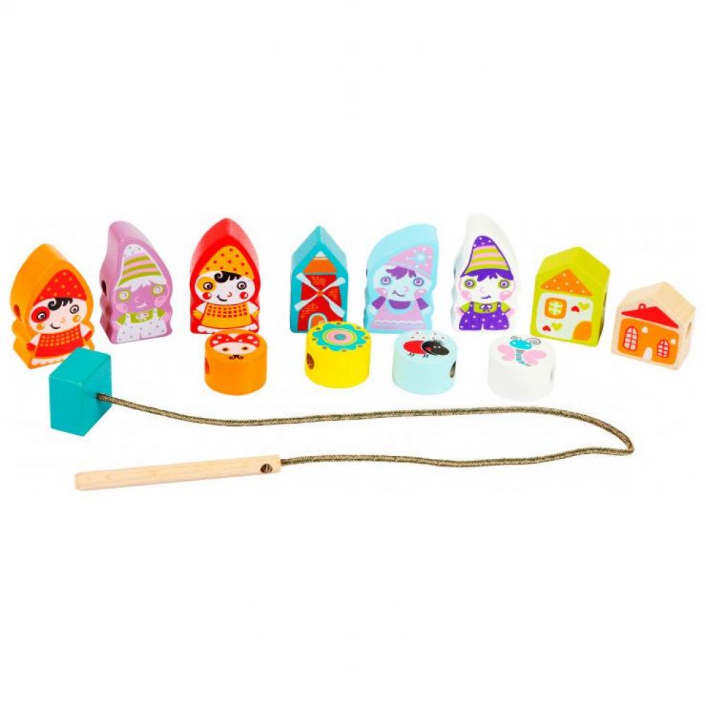 Wooden lacing game "Happy Dwarves"