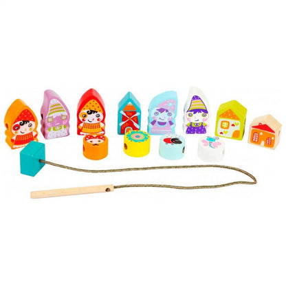 Wooden lacing game "Happy Dwarves"