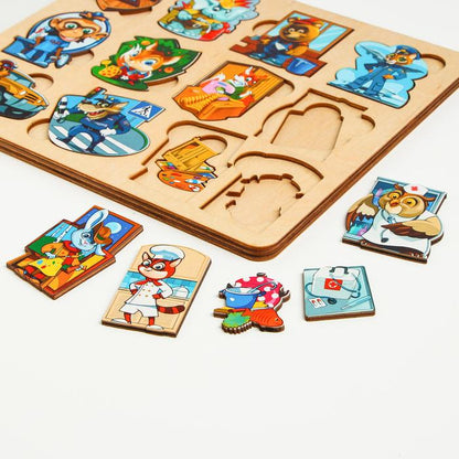 Деревянная рамка-вкладыш "Профессии"