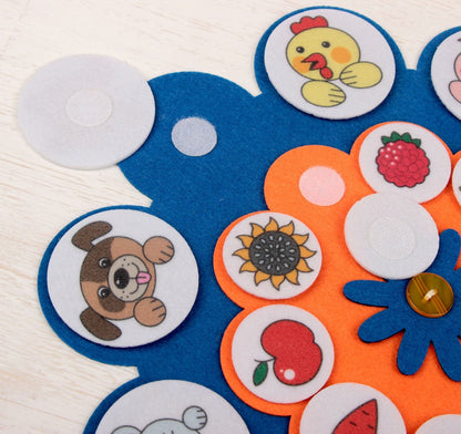 Spēle ar Velcro lipekļiem "Kas ko ēd?"