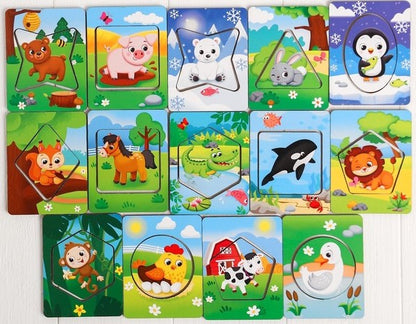 Деревянные досочки Сегена "Кто где живёт?"