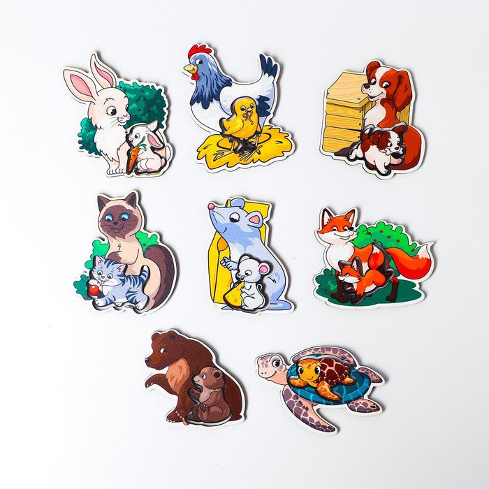 Деревянные пазлы "Мамы и детёныши"