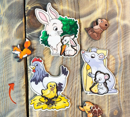 Деревянные пазлы "Мамы и детёныши"