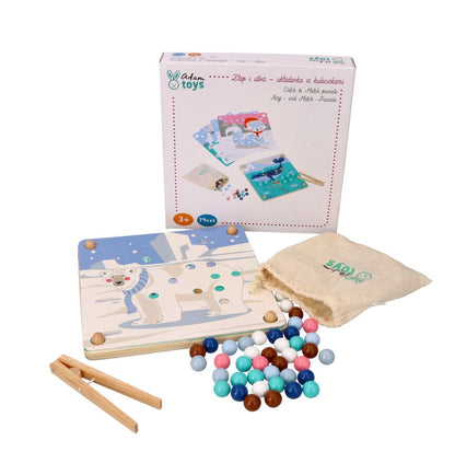 Koka puzle-mozaīka "Catch and Match. Polar Animals"